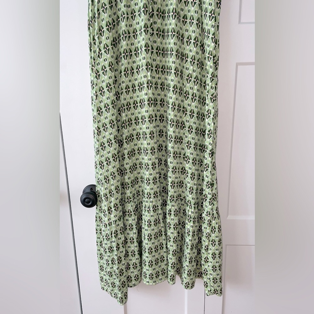 SHEIN LUNE Women Fashionable Printed Sleeveless V-Neck Dress Green 8/10 … - Picture 9 of 12